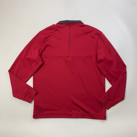Nike Sweatshirt Mens M Medium Wine Red Golf Dri Fit Quarter Zip Pullover - Picture 11 of 13
